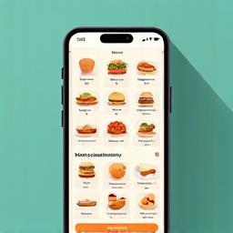 Food selection screen on a smartphone